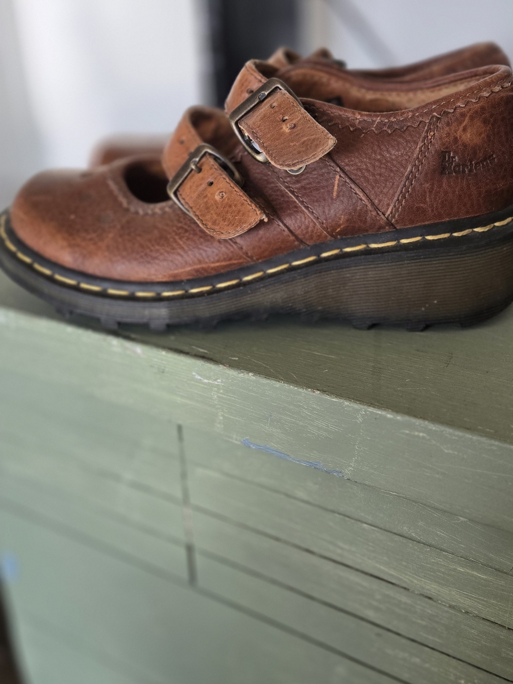 Dr. Martens Brown Leather Double-Strap Mary Jane Flats - Picture 3 of 6